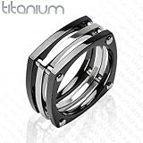 Solid Titanium with IP Black Squared with Bolts Ring