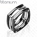 Solid Titanium with IP Black Squared with Bolts Ring