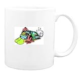 Mug with vehicle, sea, ocean, underwater, submarine, divers
