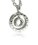 Designer Style Silver Crystal Dual Ring Pendant Necklace Jewelry