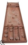 Shuffleboard Sjoelbakken Billards Hollandais/ holländisches Brettspiel inkl. 30 Holzscheiben (Pucks) / Material: Holz / Maße: 200x40x8cm - 2