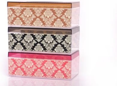 Acrylic Tissue Box Cover Flower Printing Rectangle Tissue Box Bathroom Accessories Black Color