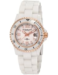 Stuhrling Original Womens 272.11EP29 Leisure Ceramic Belladonna Swiss Quartz Professional Diver Two-Tone Ceramic Watch