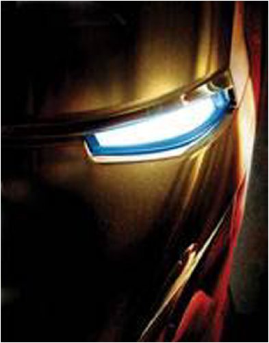 Iron Man Movie Glowing Eye Black T-Shirt X-Large