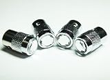 IMAGE OF Bling Anti-Theft Locking System White Crystal Rhinestone Metal Chrome Tire Rim Valve Stem Cap-VC-WHD