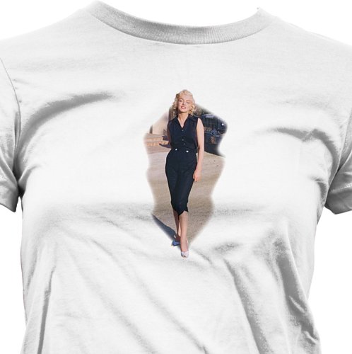 41oIEa7u2AL Marilyn Monroe Black Dress Juniors Tshirt Womens Juniors