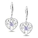 Sterling Silver Tanzanite and Diamond Heart Earrings (0.05 cttw, GHI Color, I3 Clarity)