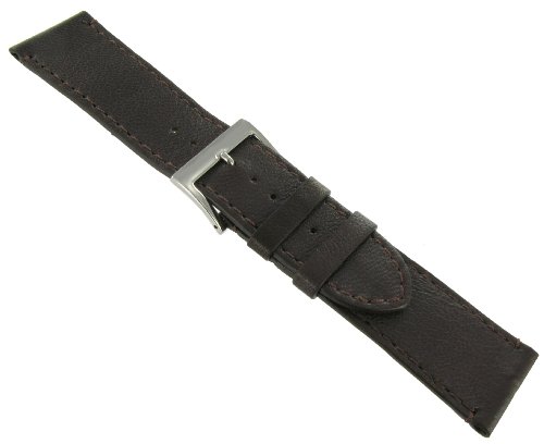 24mm Speidel Brown Padded Ultra Thin Soft Genuine Leather Watch Band