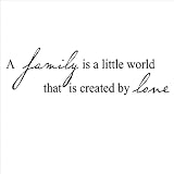 A Family Is A Little World Created By Love Vinyl Lettering Wall Sayings Home Decor by Wall Sayings Vinyl Lettering