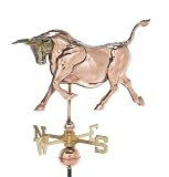 Full Bodied 3 D Copper Bull Weathervane w / Brass Head - B001W8WLHO