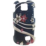 Crystal Hard BLUE RUBBERIZED with FLORAL GALAXY Design Faceplate Cover Sleeve Case for SAMSUNG M910 INTERCEPT (SPRINT) [WCB278]