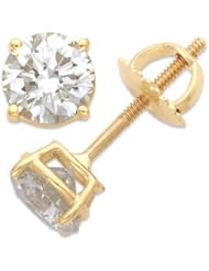 .25ct Diamond Solitaire Earrings with Screw Back (HI color, SI1 clarity)