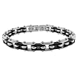 Men's Stainless Steel Bracelet with Rubber, 8.25''