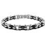 Men's Stainless Steel Bracelet with Rubber, 8.25''