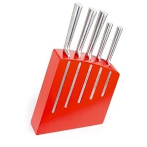 Pradel Jean Dubost - 18506 - Bloc de Cuisine Kimono Rouge - 5 Couteaux de de Cuisine Ventoux - Acier Inox Pradel Jean Dubost - 18506 - Bloc de Cuisine Kimono Rouge - 5 Couteaux de de Cuisine Ventoux - Acier Inox