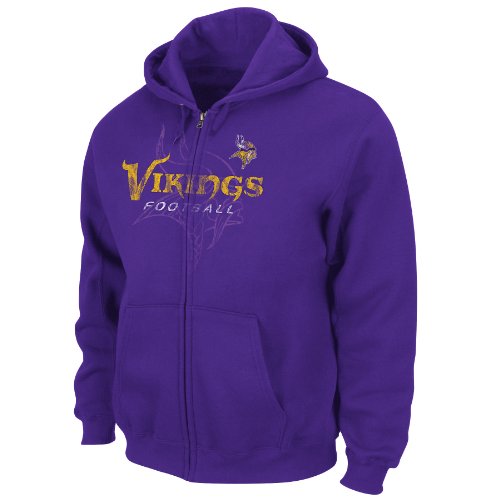 NFL Men's Minnesota Vikings Touchback IV Long Sleeve Fullzip Hooded Fleece (Regal Purple, Medium)