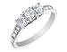 Engagement Ring: 14K White Gold 1/3 Carat (ctw) Three Stone Diamond Ring