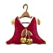Gold Rhinestone Red Dress January Brooch Gift