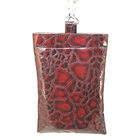 Faux Crocodile Gadget, iPhone , iPod, Cell Phone, PDA Bag, Case, Purse, Holder, Pouch Long Strap Burgundy