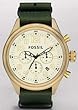 Fossil #DE5001 Men's Vintage Bronze Nylon Strap Chronograph Watch