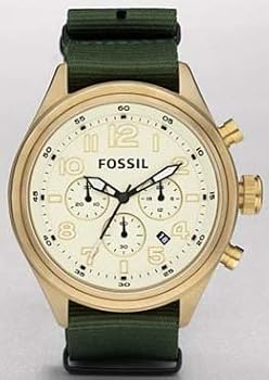 Fossil #DE5001 Men's Vintage Bronze Nylon Strap Chronograph Watch