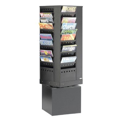 Safco Model 44-Pocket Steel Rotary Magazine Rack, Black (4324BL)