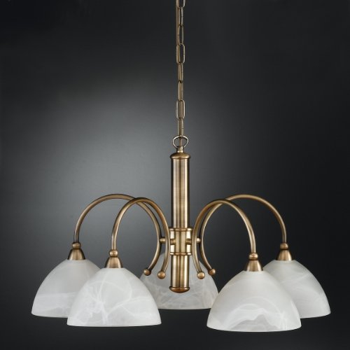 Honsel light chandelier form 5 flames, antique brass,