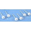 6 Sterling Silver Ball Stud Earrings Post Piercing 5mm