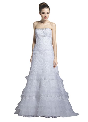 CosplayHut超綺麗手作りストラップレスレースウェディグドレス花嫁 結婚式新婦さん