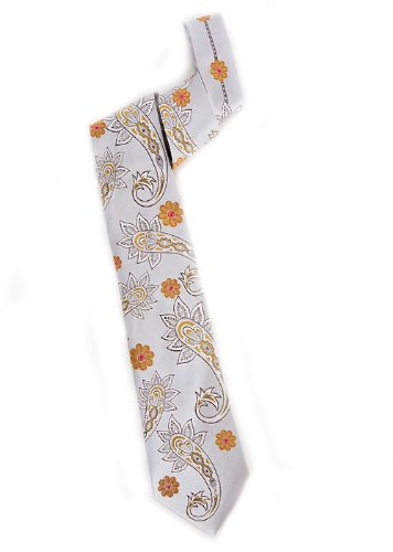 Pure Paisley Woven Tie in silver
