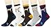 Wish Island Men's 5 Packs Fun Crazy Animal Cotton Casual Crew Socks