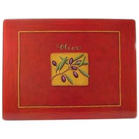 Olive Design Heavy thick glass tempered large cutting board, European design by Jason