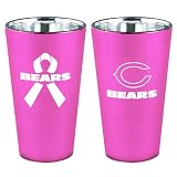 NFL Chicago Bears 16-Ounce Breast Cancer Awareness Lusterware Pint Glass Set