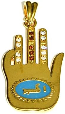 Fashion Island Gold Plated Layere Hands of Hamza Hamsa Protection Allah Pendant