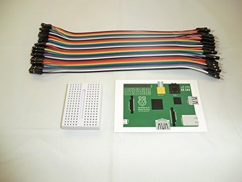 Mini white breadboard &amp; 40 way DuPont GPIO cables male-to-female &amp; GPIO wiring card for Raspberry Pi.
