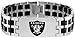 Oakland Raiders Steel & Rubber Link ID Bracelet