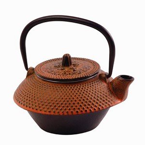 Cast Iron Tetsubin Teapot - Raised Apricot Colored Design - Brews the Perfect Pot of Tea for One! Cast Iron Tetsubin Teapot - Raised Apricot Colored Design - Brews the Perfect Pot of Tea for One!