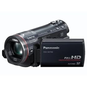 Panasonic SD700 Full HD 1920x1080p Camcorder With 3MOS Sensor, SD Card Recording and Manual Control Ring - Black