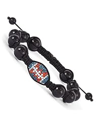 Swarovski Elements Denver Spirit Football & Onyx Macrame Bracelet