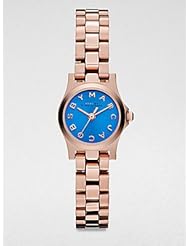Marc Jacobs Henry Dinky Blue Dial Rose Gold-Tone Stainless Steel Ladies Watch MBM3204