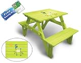 Lohasrus Kids Patio Picnic Table 15009 - Non-toxic Stained Fir, Indoor / Outdoor, for ages 2 to 5, Free Drawing Book