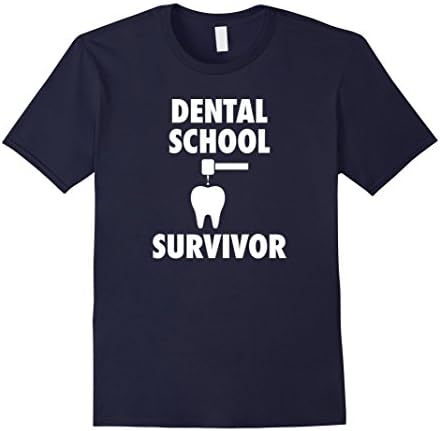 Men's Dental School Survivor T-Shirt - Dentist Graduation Gift DDS Medium Navy