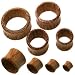 Wood Double Flared Organic Plug with Dots, 10mm - Sold as a Pair