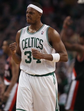 Portland Trail Blazers v Boston Celtics: Paul Pierce Photographic Poster Print by Elsa ., 48x64