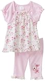 Cutie Pie Baby-girls Newborn 2 Piece On Hanger Flower T-Shirt and Capri Set, Pink, 3-6 Months