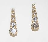 14k Yellow Gold 2mm, 2.5mm, 3mm, 4mm, 5mm White Cubic Zirconia Lifes Journey Stud Earrings