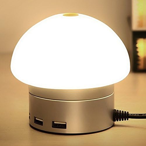 Meicent LED Desk Lamp, Touch-Sensitive Control 3-Level Brightness Natural light Mood lighting,PC Astigmatism Lampshade,6 USB Smart Quick Charging Port(5V-6A) for iPhone,iPad,Samsung Note 7(Silver)