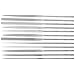 Nicholson 12 Piece Needle File Set with Handles, Swiss Pattern, Single Cut, #4 Coarseness, 6-1/4" Length