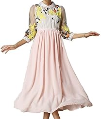 Cocktail Floor Length Floral Print Embroidered Mesh Chiffon/Organza Evening Dress/Party Dress/Maxi Dress 