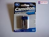 Camelion 9V Block Battery  Super Heavy Duty Blue 6F22
